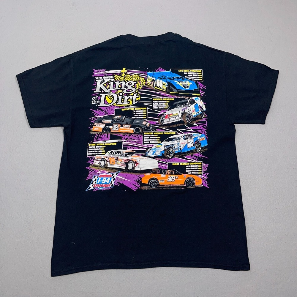 VTG Dirt Car Racing Shirt Men Large Summer Nationals Racing King Of Dirt MN